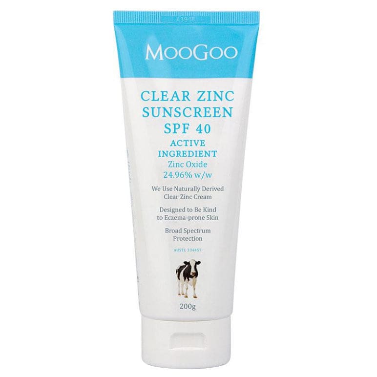 MooGoo Clear Zinc Sunscreen SPF40 200g front image on Livehealthy HK imported from Australia