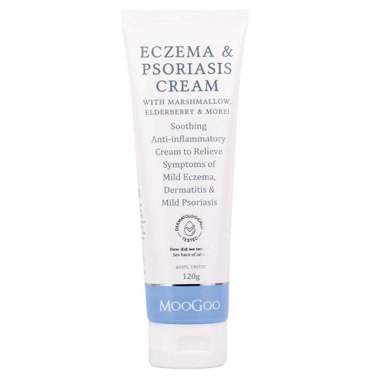 MooGoo Eczema & Psoriasis Cream With Marshmallow & Elderberry 120g front image on Livehealthy HK imported from Australia