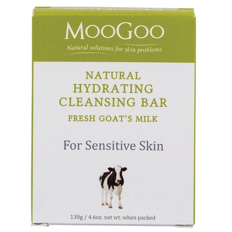 MooGoo Hydrating Cleansing Bar Goats Milk 130g front image on Livehealthy HK imported from Australia