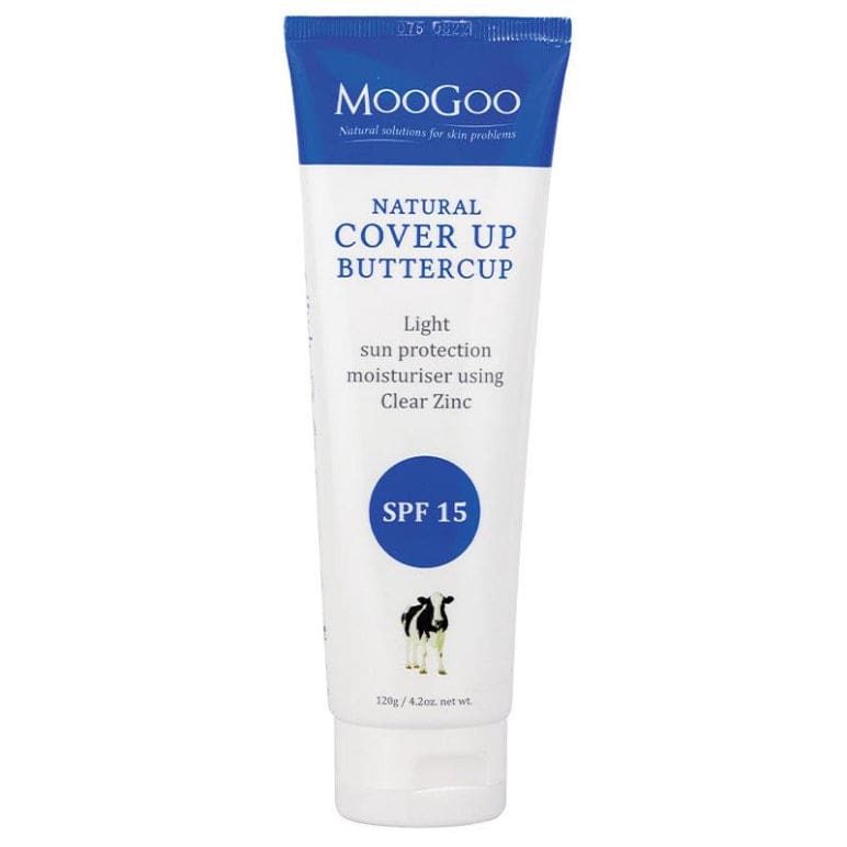 MooGoo Natural Cover Up Buttercup Moisturiser SPF 15 120g front image on Livehealthy HK imported from Australia