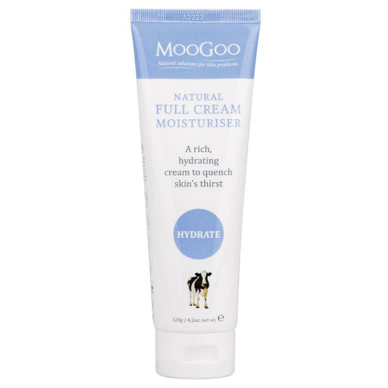 MooGoo Natural Full Cream Moisturiser 120g front image on Livehealthy HK imported from Australia