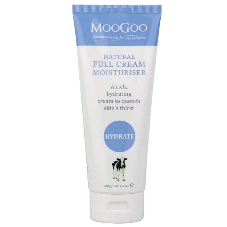 MooGoo Natural Full Cream Moisturiser 200g front image on Livehealthy HK imported from Australia