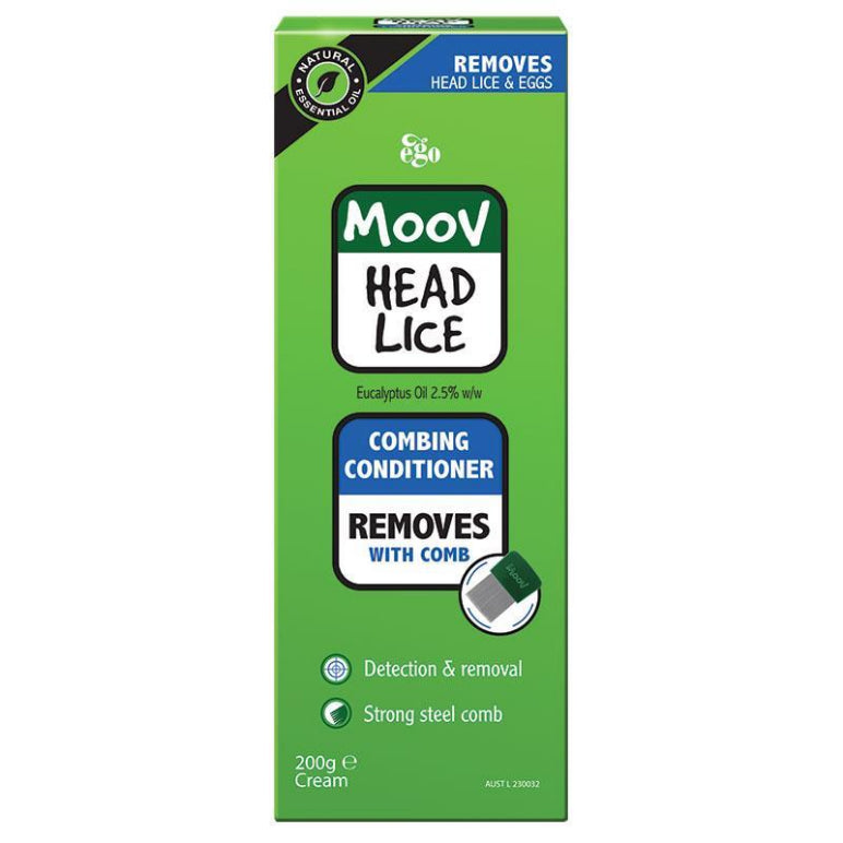 Moov Head Lice Combing Conditioner 200G - Lice/Nits front image on Livehealthy HK imported from Australia