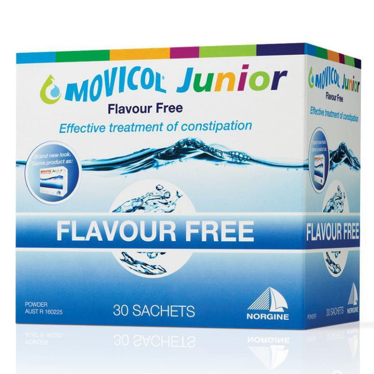 Movicol Junior Flavour Free 30 Sachets front image on Livehealthy HK imported from Australia