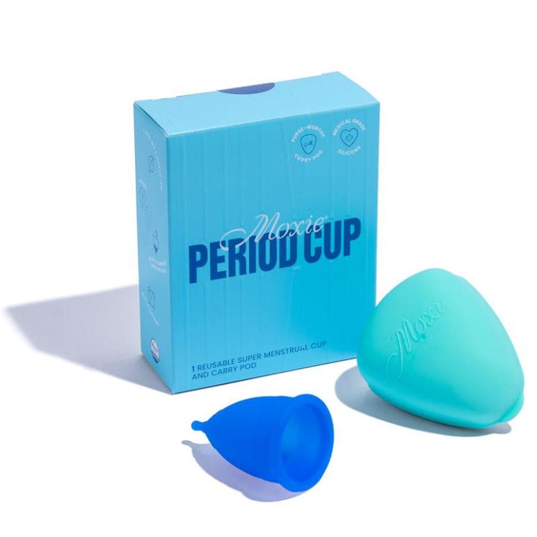 Moxie Menstrual Cup with Purse-worthy Pod Super front image on Livehealthy HK imported from Australia