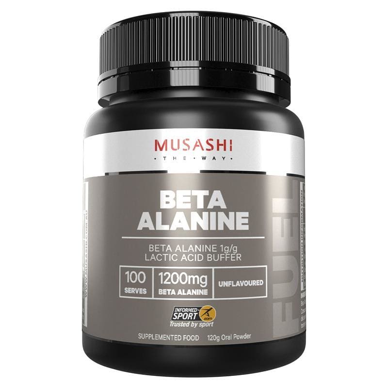 Musashi Beta Alanine Unflavoured 120g front image on Livehealthy HK imported from Australia