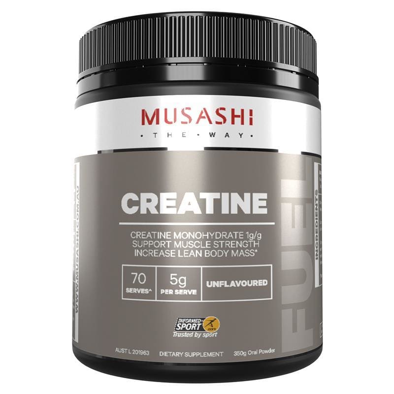 Musashi Creatine Unflavoured 350g front image on Livehealthy HK imported from Australia