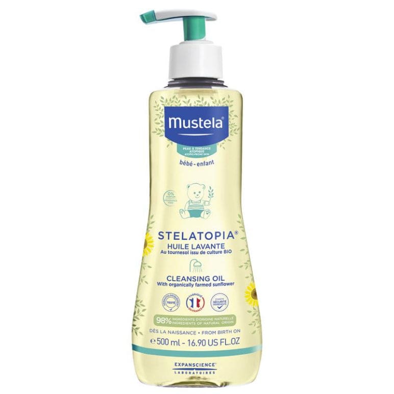 Mustela Stelatopia Cleansing Oil 500ml front image on Livehealthy HK imported from Australia