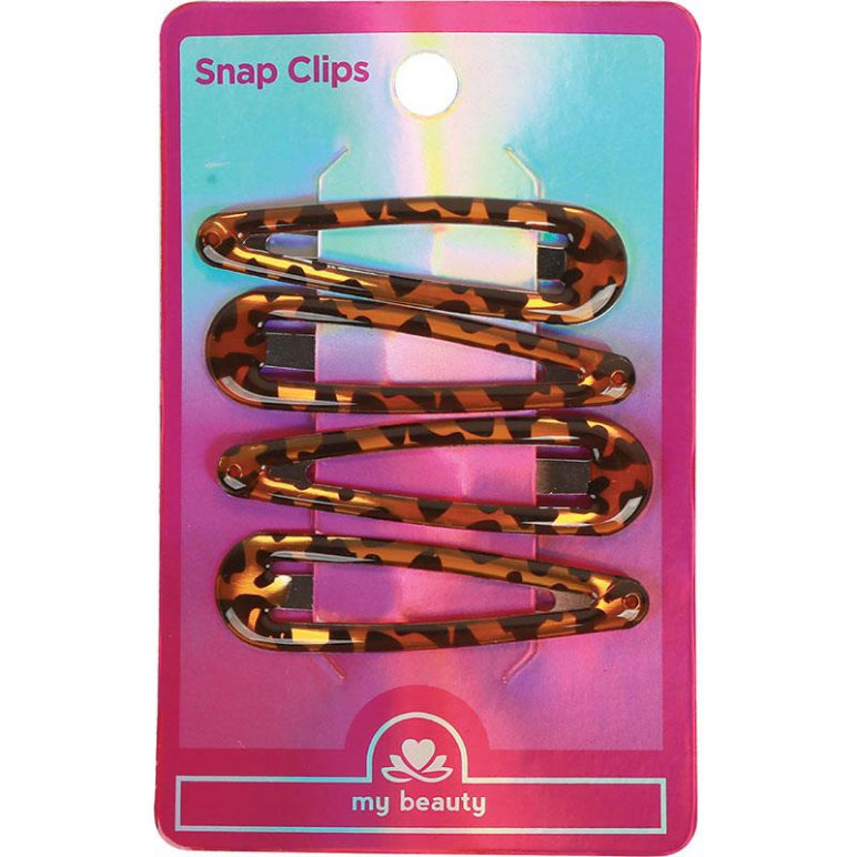 My Beauty Hair Snap Clip 4 Pack Demi Amber front image on Livehealthy HK imported from Australia