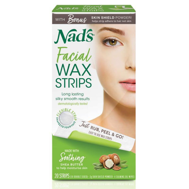 Nad's Facial Wax Strips 20 front image on Livehealthy HK imported from Australia