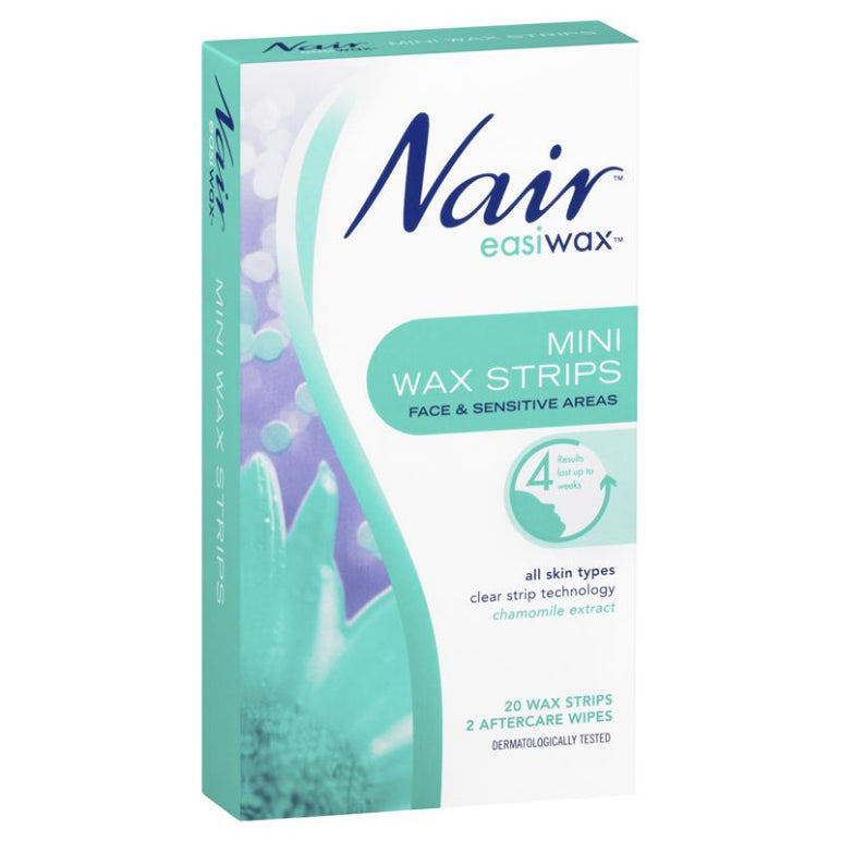 Nair Mini Wax Strips 20 front image on Livehealthy HK imported from Australia