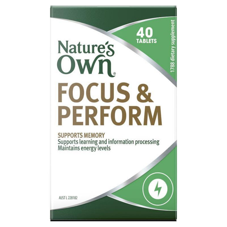 Nature's Own Focus & Perform for Energy + Memory - 40 Tablets front image on Livehealthy HK imported from Australia