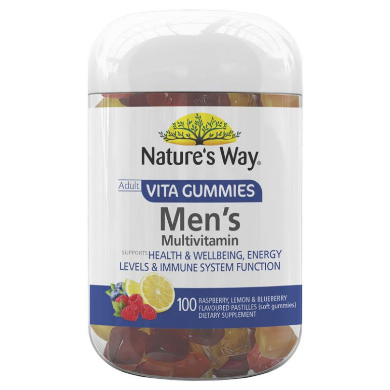 Nature's Way Adult Vita Gummies Mens Multivitamin 100 Gummies front image on Livehealthy HK imported from Australia