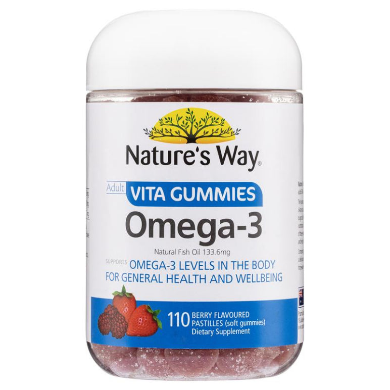 Nature's Way Adult Vita Gummies Omega 110 Gummies front image on Livehealthy HK imported from Australia
