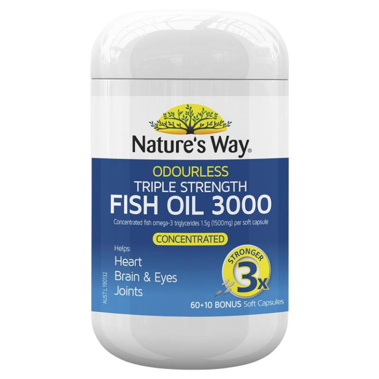 Nature's Way Advanced Omega Triple Strength Fish Oil 60 Capsules front image on Livehealthy HK imported from Australia