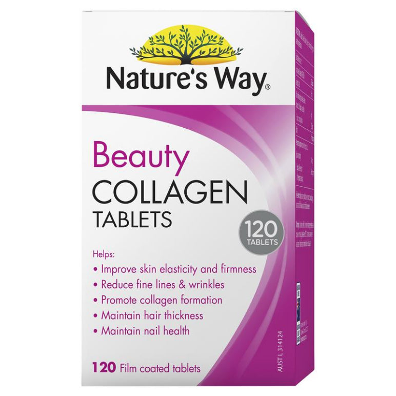 Nature's Way Beauty Collagen 120 Tablets front image on Livehealthy HK imported from Australia