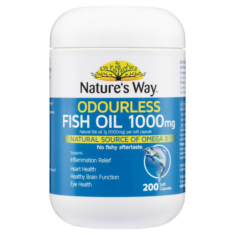 Nature's Way Fish Oil 1000mg 200 Capsules front image on Livehealthy HK imported from Australia