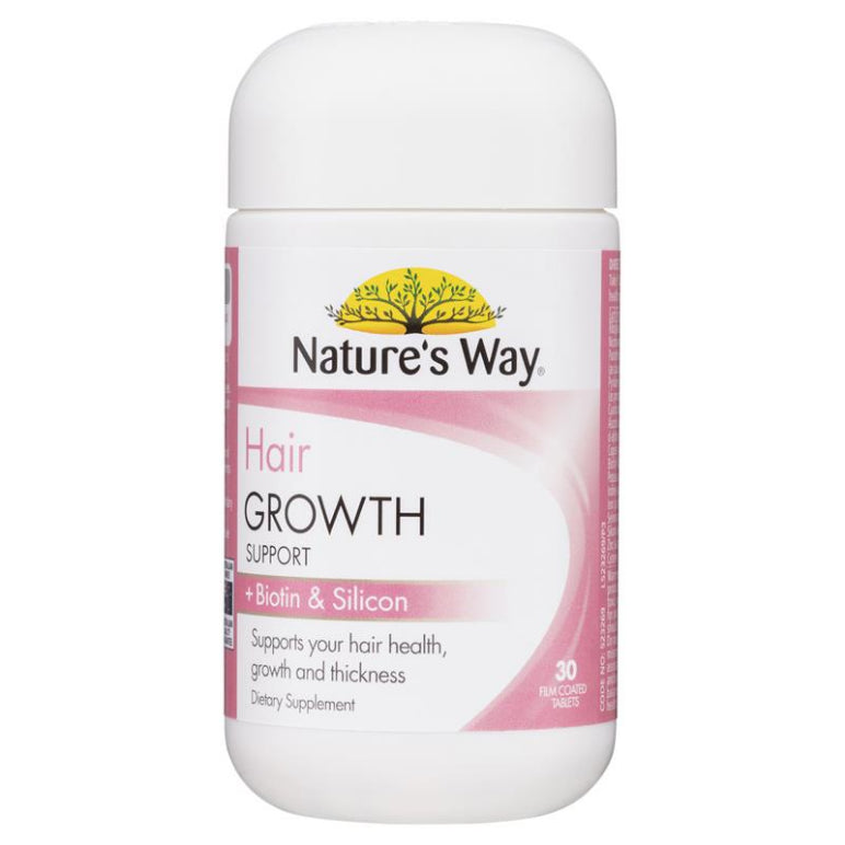 Nature's Way Hair Growth Support + Biotin & Silicon 30 Tablets front image on Livehealthy HK imported from Australia