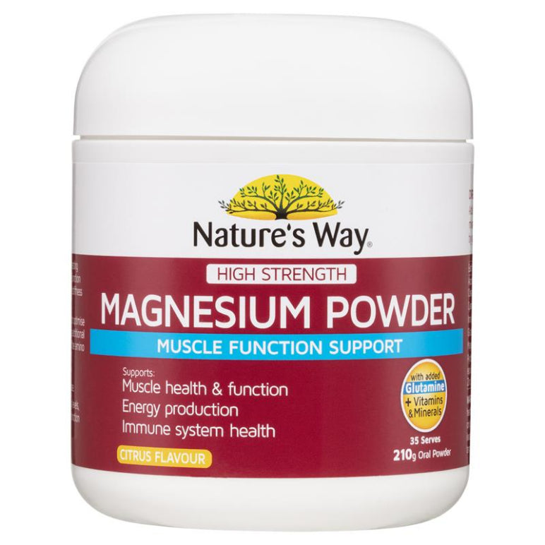 Nature's Way High Strength Magnesium Powder 210g front image on Livehealthy HK imported from Australia