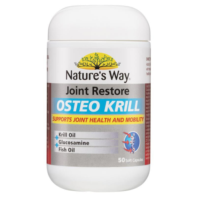 Nature's Way Joint Restore Osteo Krill 50caps front image on Livehealthy HK imported from Australia