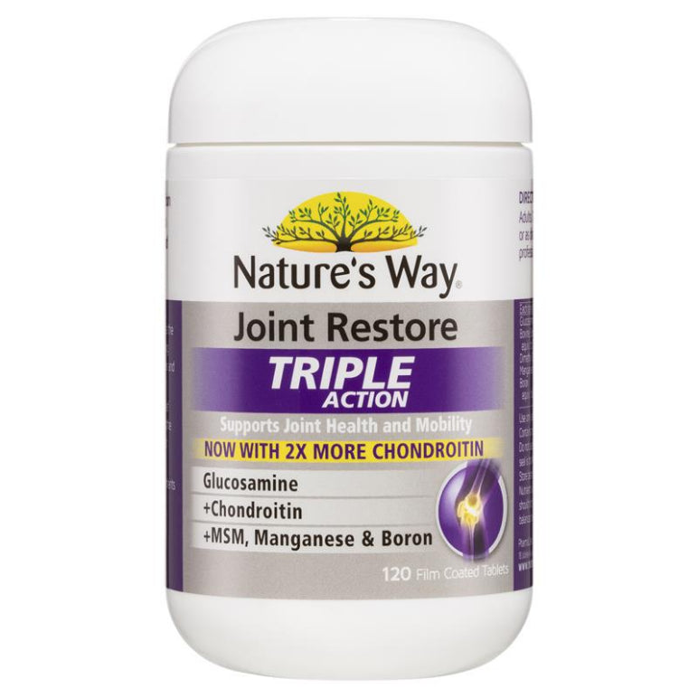 Nature's Way Joint Restore Triple Action 120 Tablets front image on Livehealthy HK imported from Australia
