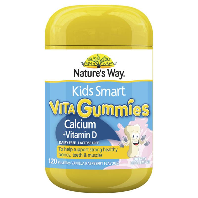 Nature's Way Kids Smart Vita Gummies Calcium + Vit D 120s For Children front image on Livehealthy HK imported from Australia