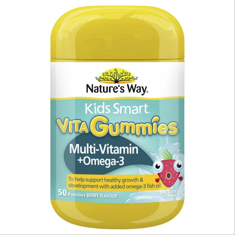 Nature's Way Kids Smart Vita Gummies Multi + Omega 50s For Children front image on Livehealthy HK imported from Australia