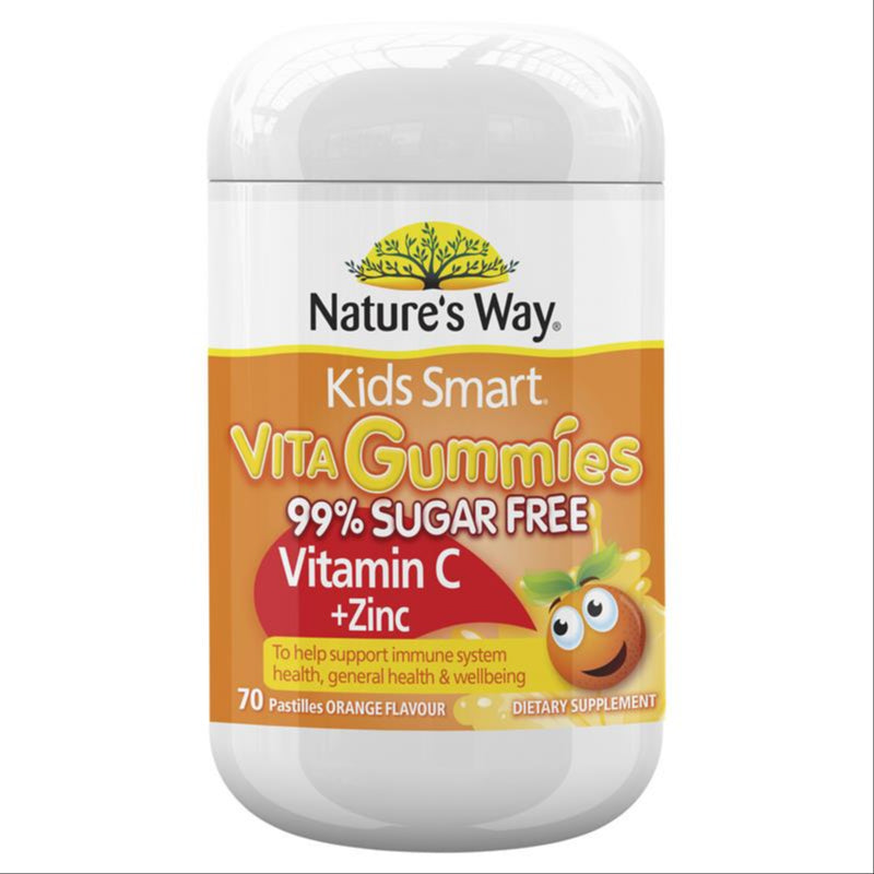 Nature's Way Kids Smart Vita Gummies Vitamin C + Zinc 70s For Children front image on Livehealthy HK imported from Australia