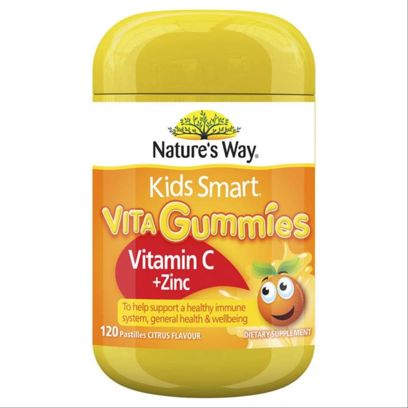 Nature's Way Kids Smart Vita Gummies Vitamin C + Zinc 120s For Children front image on Livehealthy HK imported from Australia