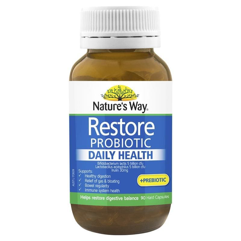 Nature's Way Restore Daily Probiotic 90 Capsules front image on Livehealthy HK imported from Australia