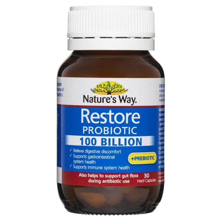 Nature's Way Restore Probiotic 100 Billion 30 Capsules front image on Livehealthy HK imported from Australia