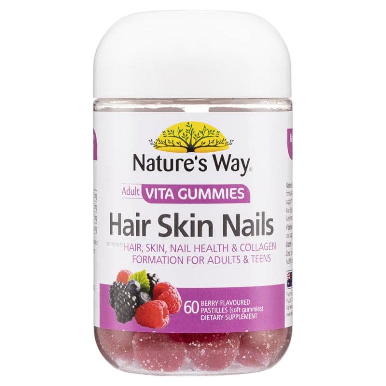 Nature's Way Vita Gummies Hair Skin Nail 60 Gummies front image on Livehealthy HK imported from Australia