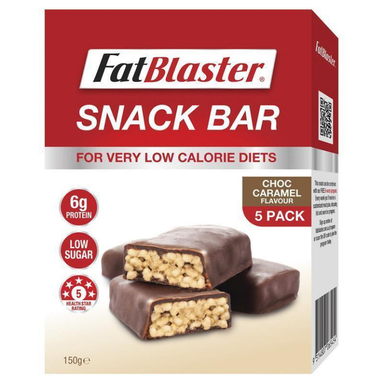 Naturopathica Fatblaster Choc Caramel Crunch Bar 5 x 30g front image on Livehealthy HK imported from Australia
