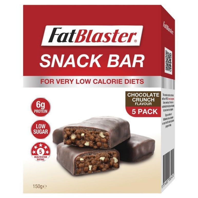 Naturopathica Fatblaster Chocolate Crunch Bar 5 x 30g front image on Livehealthy HK imported from Australia