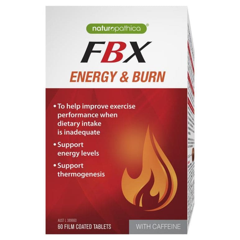 Naturopathica Fatblaster FBX Energy & Burn 60 Tablets front image on Livehealthy HK imported from Australia