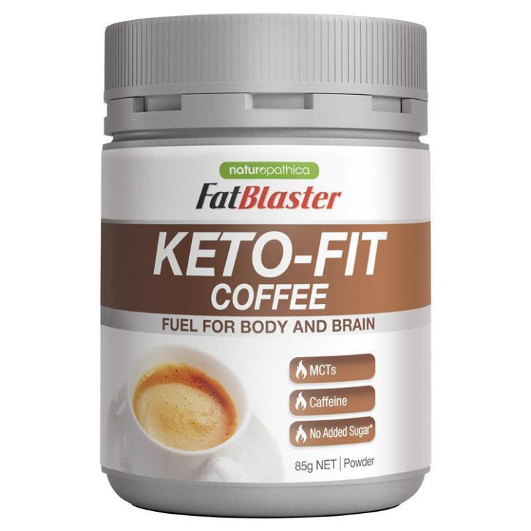 Naturopathica Fatblaster Keto Fit Coffee 85g front image on Livehealthy HK imported from Australia