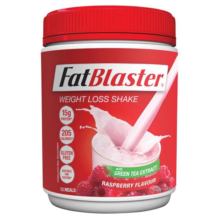 Naturopathica Fatblaster Less Sugar Raspberry Shake 430g front image on Livehealthy HK imported from Australia