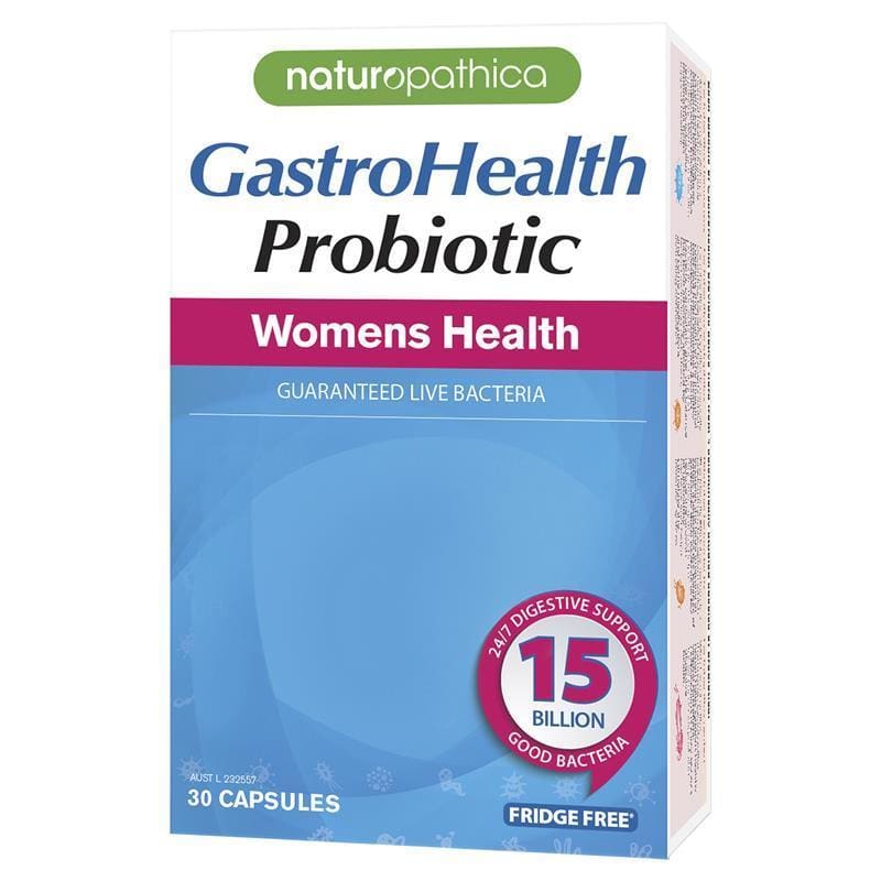 Naturopathica Gastrohealth Probiotic Womens Health 30 Capsules front image on Livehealthy HK imported from Australia