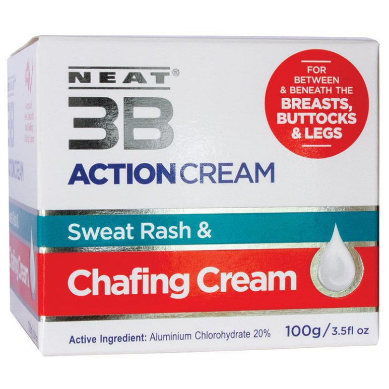 Neat 3B Action Cream Sweat Rash and Chafing Cream 100g front image on Livehealthy HK imported from Australia