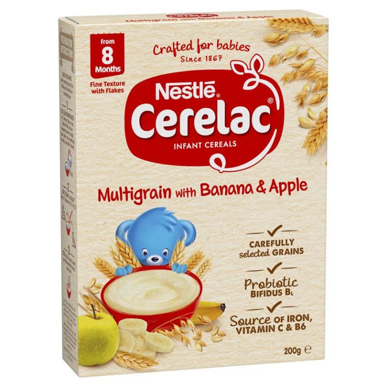 Nestlé CERELAC Multigrain with Banana & Apple Baby Cereal Stage 3 – 200g front image on Livehealthy HK imported from Australia