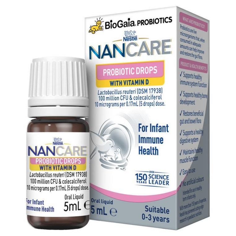 Nestlé NAN CARE Probiotic Drops For Infant Immune Health – 5mL front image on Livehealthy HK imported from Australia