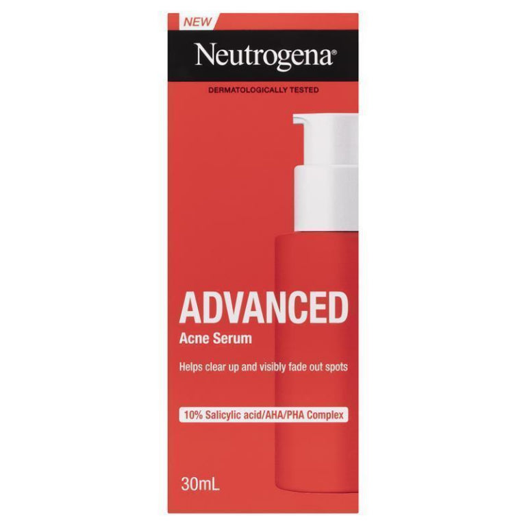 Neutrogena Advanced Acne Serum 30ml front image on Livehealthy HK imported from Australia