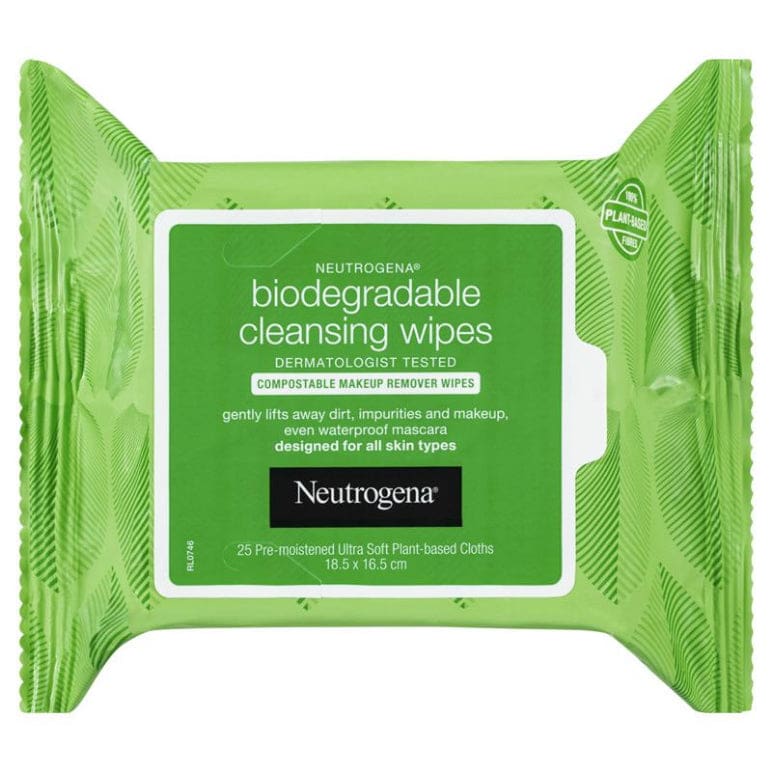 Neutrogena Biodegradable Make Up Remover Wipes 25 Pack front image on Livehealthy HK imported from Australia