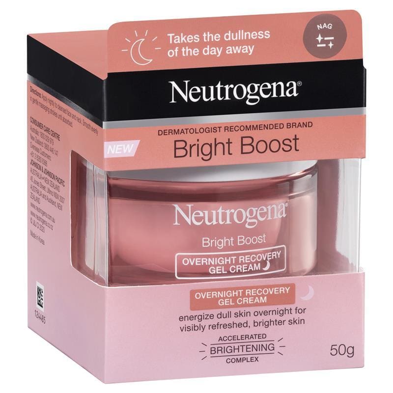 Neutrogena Bright Boost Overnight Recovery Gel 50g front image on Livehealthy HK imported from Australia