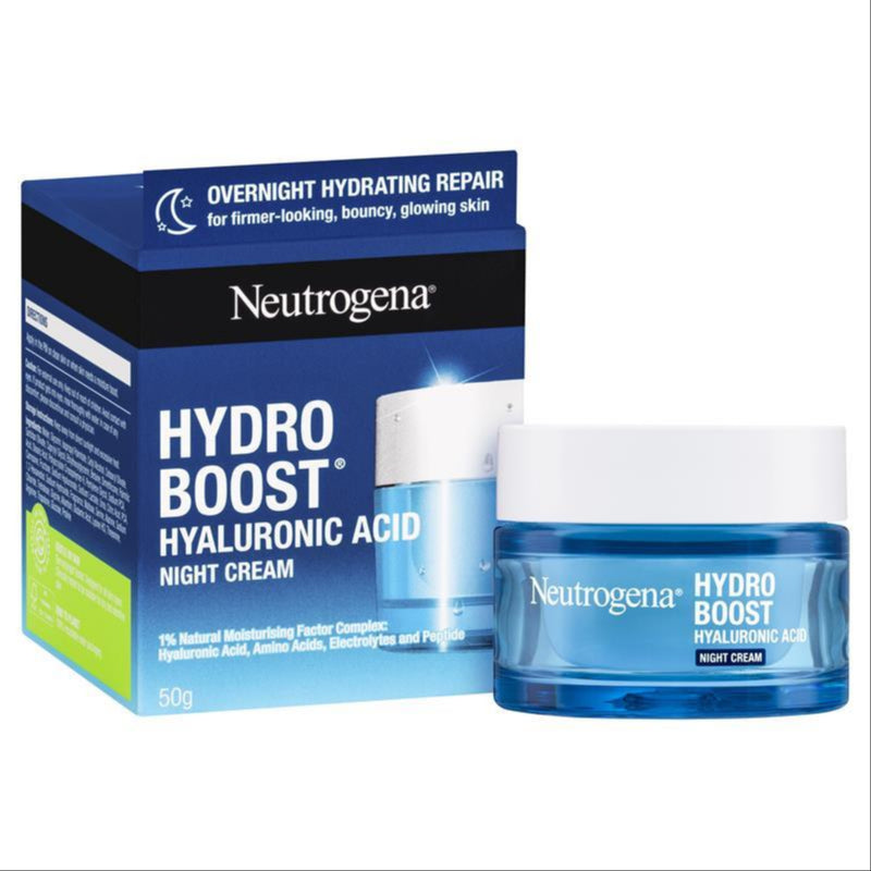 Neutrogena Hydro Boost Hyaluronic Acid Night Cream 50g front image on Livehealthy HK imported from Australia