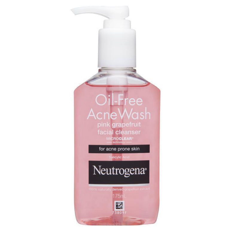 Neutrogena Oil Free Acne Wash Pink Grapefruit Facial Cleanser 175ml front image on Livehealthy HK imported from Australia