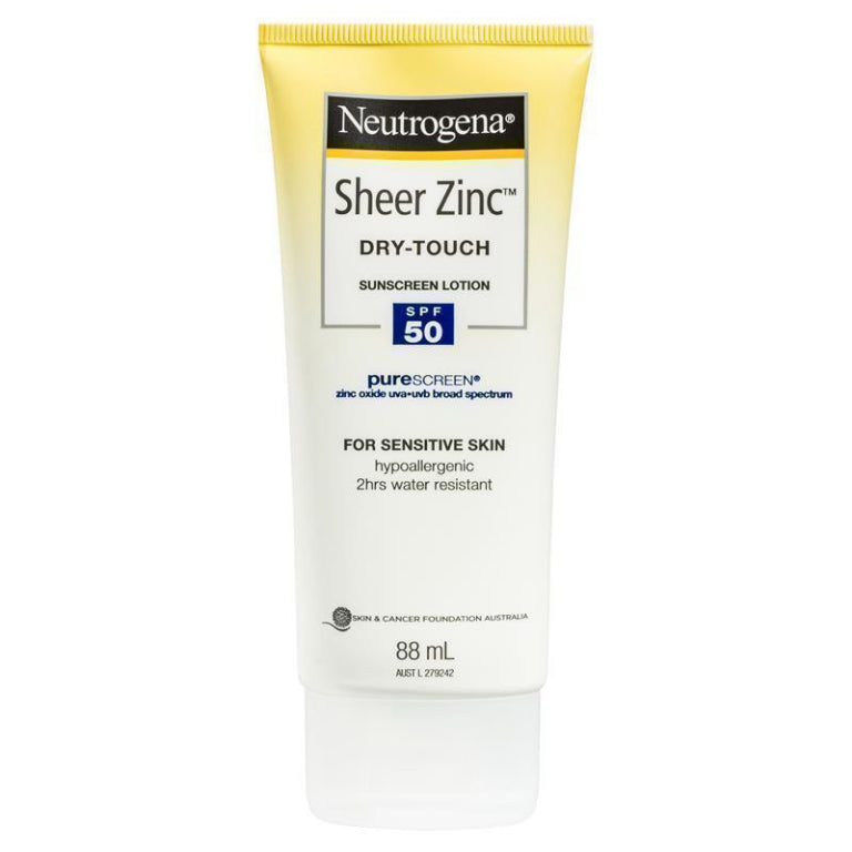 Neutrogena Sheer Zinc Body Dry-Touch Sunscreen Lotion 88mL front image on Livehealthy HK imported from Australia
