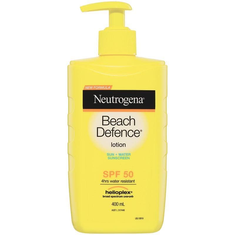 Neutrogena SPF 50 Beach Defence Lotion 400ml front image on Livehealthy HK imported from Australia