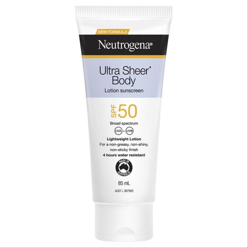 Neutrogena Ultra Sheer Body Lotion Sunscreen SPF 50 85ml front image on Livehealthy HK imported from Australia