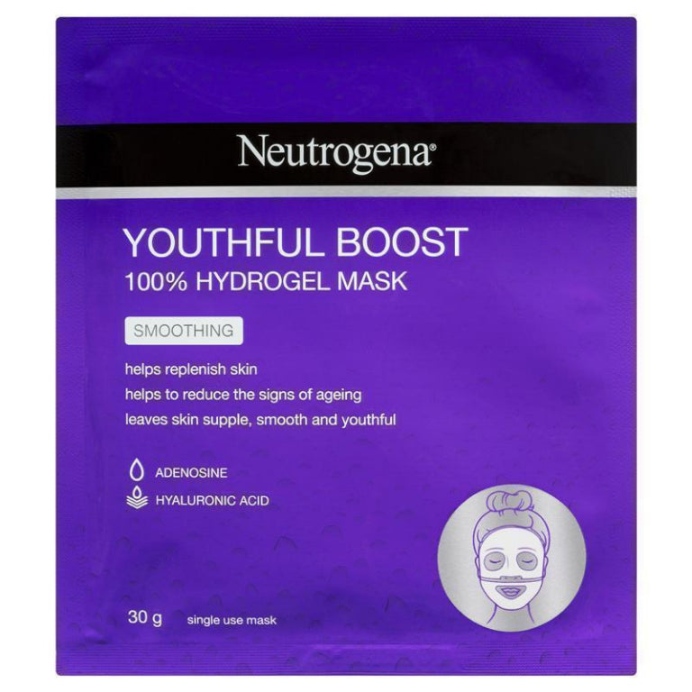 Neutrogena Youthful Boost Smoothing Hydrogel Mask 30g front image on Livehealthy HK imported from Australia
